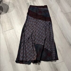 Free People Patchwork Plaid Maxi Skirt